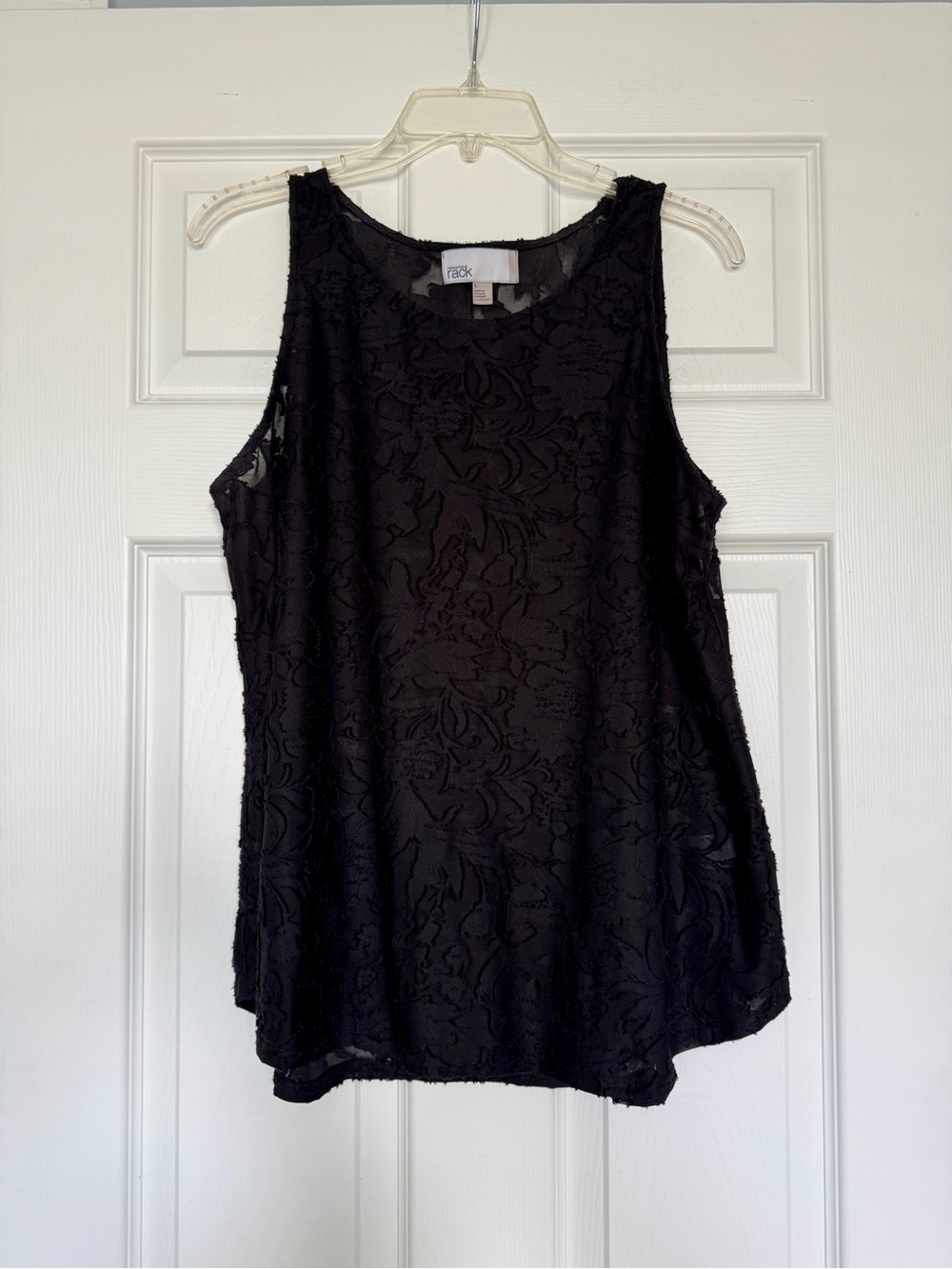 Nordstrom Black Floral Burnout Sleeveless Tank Top